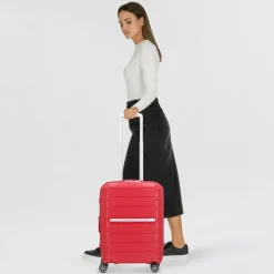Samsonite Hartgepäck Kabinengepäck|4-Rollen Kabinentrolleys<Flux 4-Rollen Kabinentrolley 55 cm red
