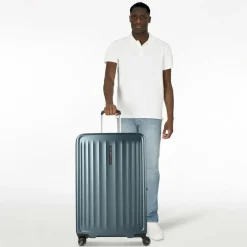 Samsonite Fyrm 4 Rollen Trolley L 77 cm mit Dehnfalte steel blue