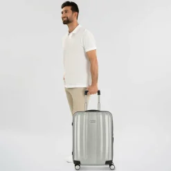 Samsonite Hartgepäck Kabinengepäck|4-Rollen Kabinentrolleys<Lite Cube Spinner 4-Rollen Kabinentrolley 55 cm silver