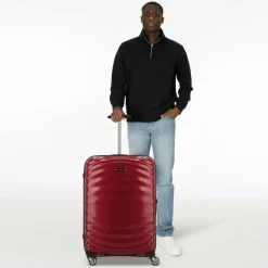 Clearance Samsonite Lite-Shock 4 Rollen Trolley 69 cm fiery red