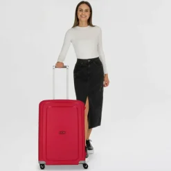 Samsonite Hartgepäck|4-Rollen Koffer<S'Cure Spinner 4-Rollen Trolley 69 cm crimson red