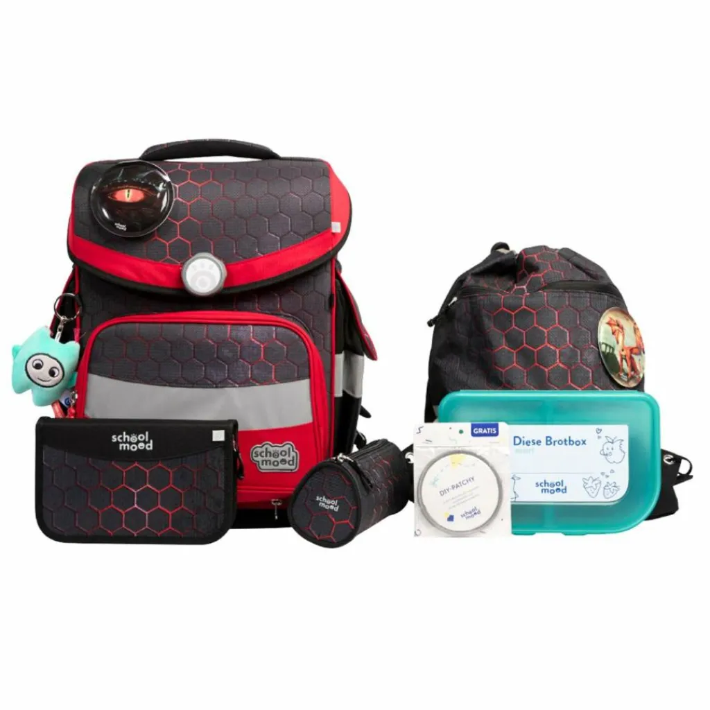 Outlet School-Mood Timeless Pro Schulranzen-Set 7-teilig Drache