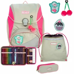 Clearance Scout Alpha Schulranzen-Set 4tlg. pink cherry