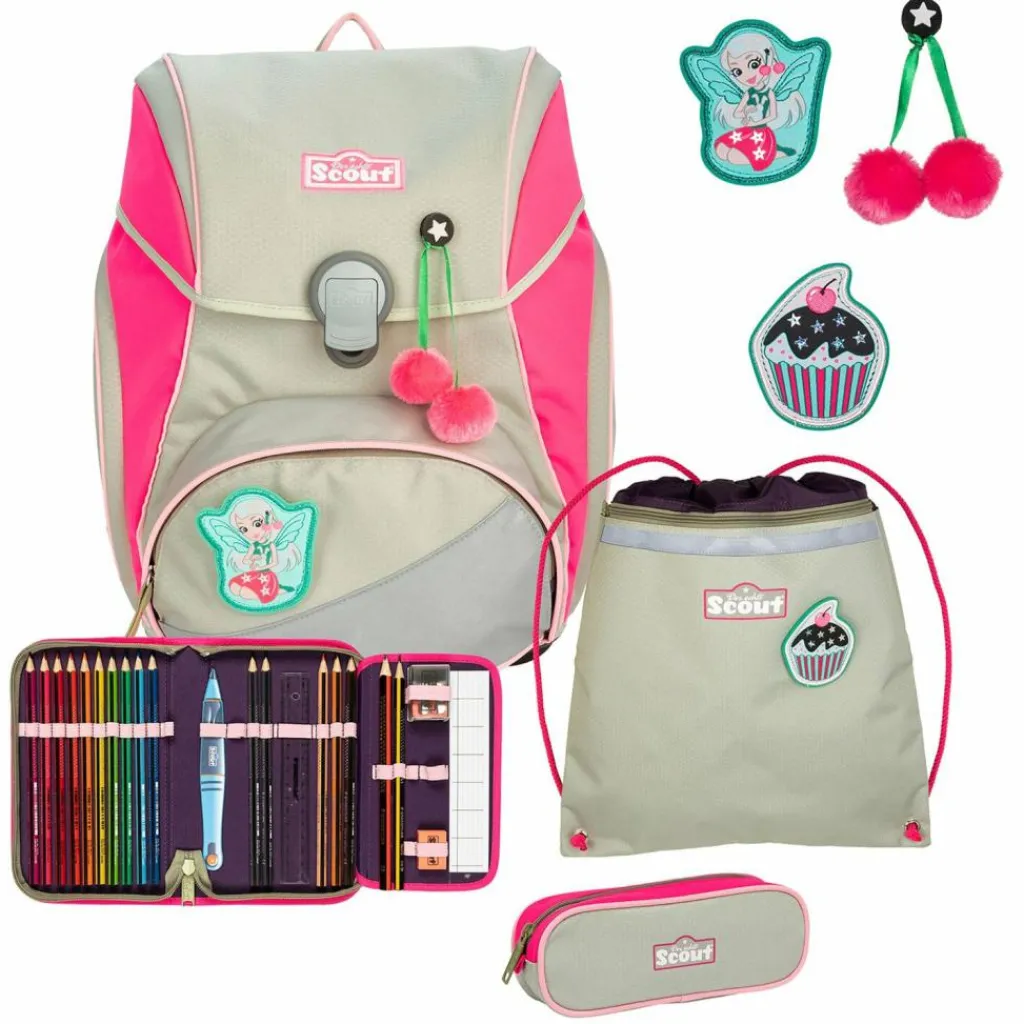 Clearance Scout Alpha Schulranzen-Set 4tlg. pink cherry