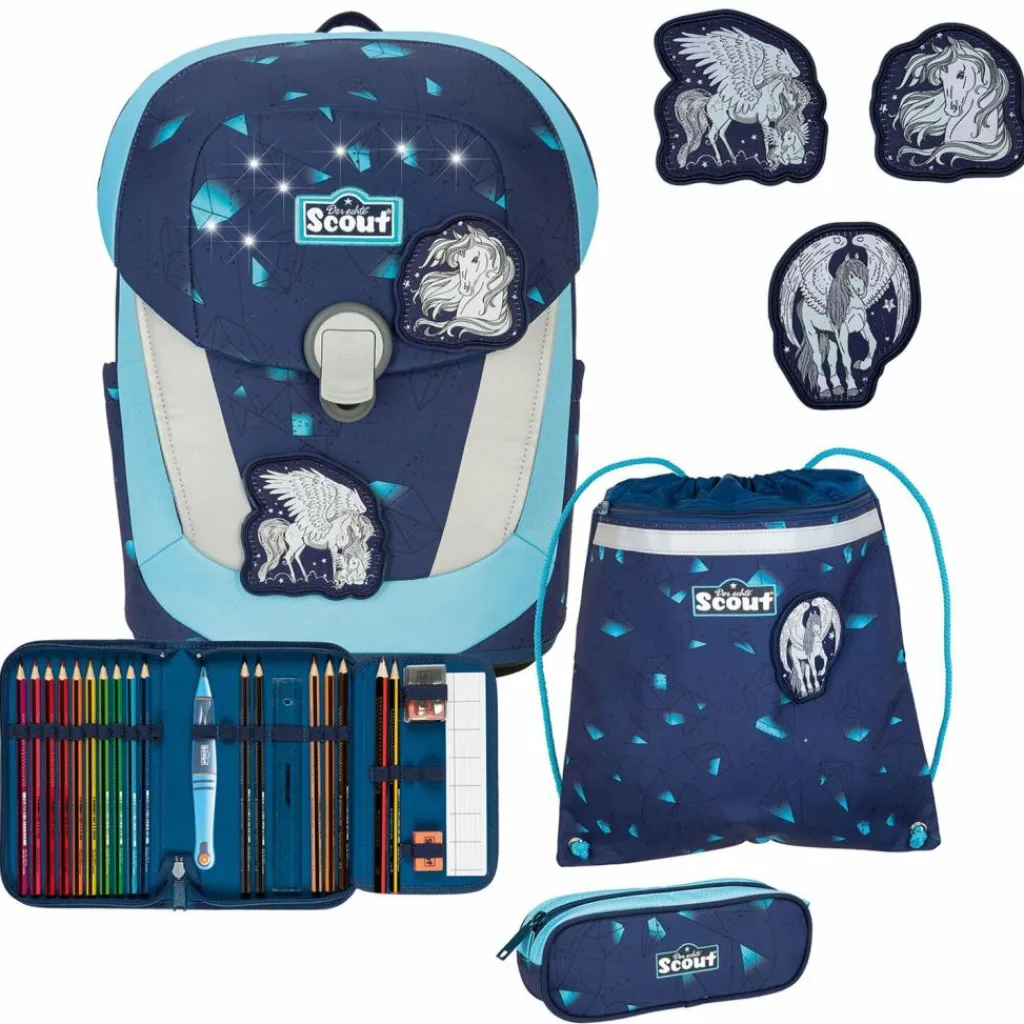 Clearance Scout Sunny II LED Schulranzen-Set 4tlg. pegasus