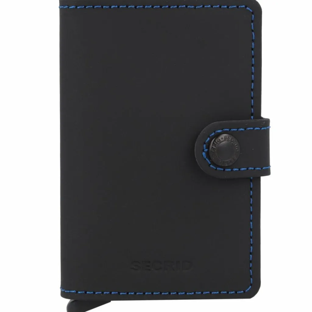 Clearance Secrid Miniwallet Kreditkartenetui RFID Schutz Leder 6.5 cm black & blue