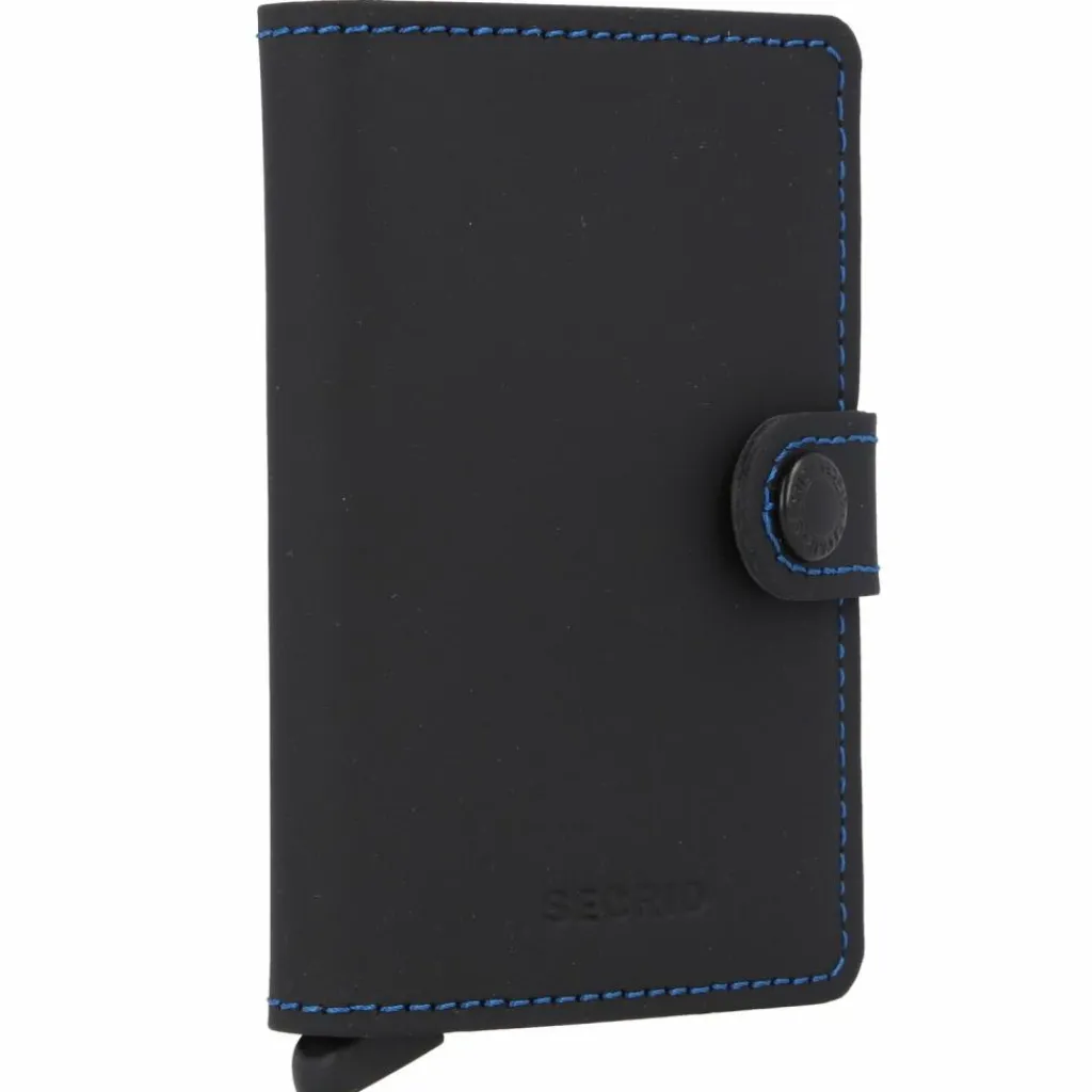Clearance Secrid Miniwallet Kreditkartenetui RFID Schutz Leder 6.5 cm black & blue