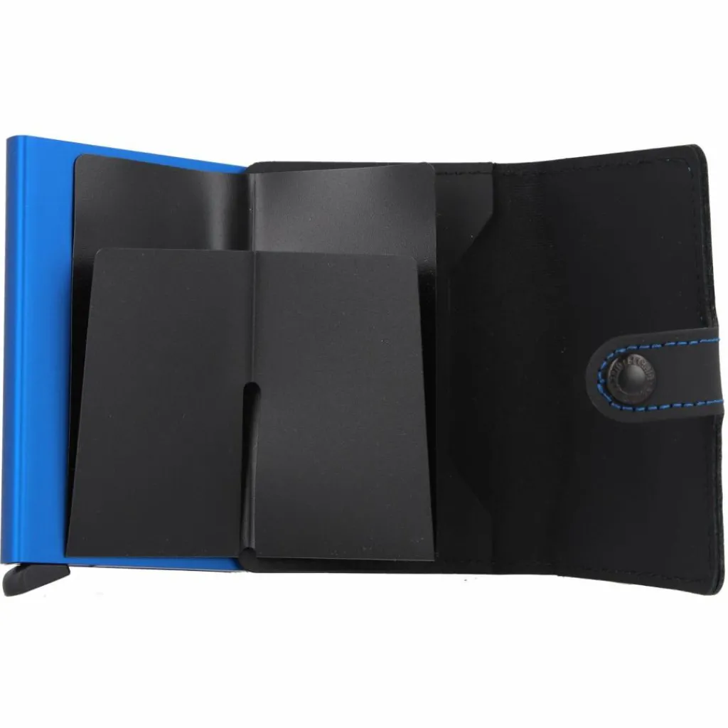 Clearance Secrid Miniwallet Kreditkartenetui RFID Schutz Leder 6.5 cm black & blue