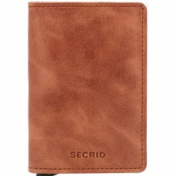 Hot Secrid Slimwallet Kreditkartenetui RFID Schutz Leder 6.5 cm cognac silver
