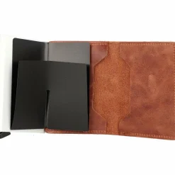 Hot Secrid Slimwallet Kreditkartenetui RFID Schutz Leder 6.5 cm cognac silver