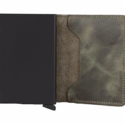 Clearance Secrid Slimwallet Kreditkartenetui RFID Schutz Leder 6.5 cm olive-black