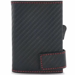 SecWal Visitenkartenetuis<Kartenetui RFID Leder 9 cm schwarz-rot