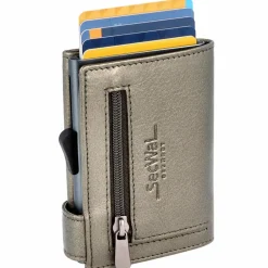 SecWal Kreditkartenetui Geldbörse RFID Leder 9,5 cm grau
