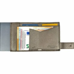 SecWal Kreditkartenetui Geldbörse RFID Leder 9,5 cm grau