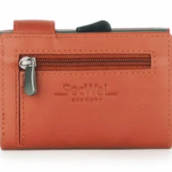 Clearance SecWal 1 Kreditkartenetui Geldbörse RFID Leder 9 cm orange