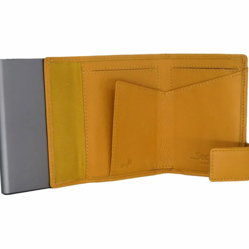 SecWal Visitenkartenetuis<2 Kreditkartenetui Geldbörse RFID Leder 9 cm gelb