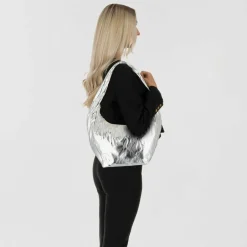 Seidenfelt Evenes Schultertasche 57 cm silver