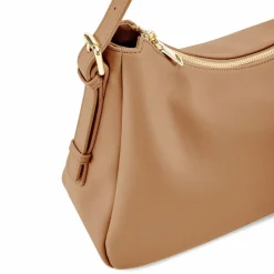 Seidenfelt Nelma Schultertasche 38 cm toffee