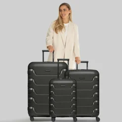 Smartbox Edition 01 4 Rollen Kofferset 3-teilig mit Dehnfalte black