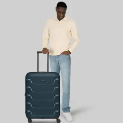 Smartbox Hartgepäck|4-Rollen Koffer<Edition 01 4 Rollen Trolley 66 cm mit Dehnfalte navy