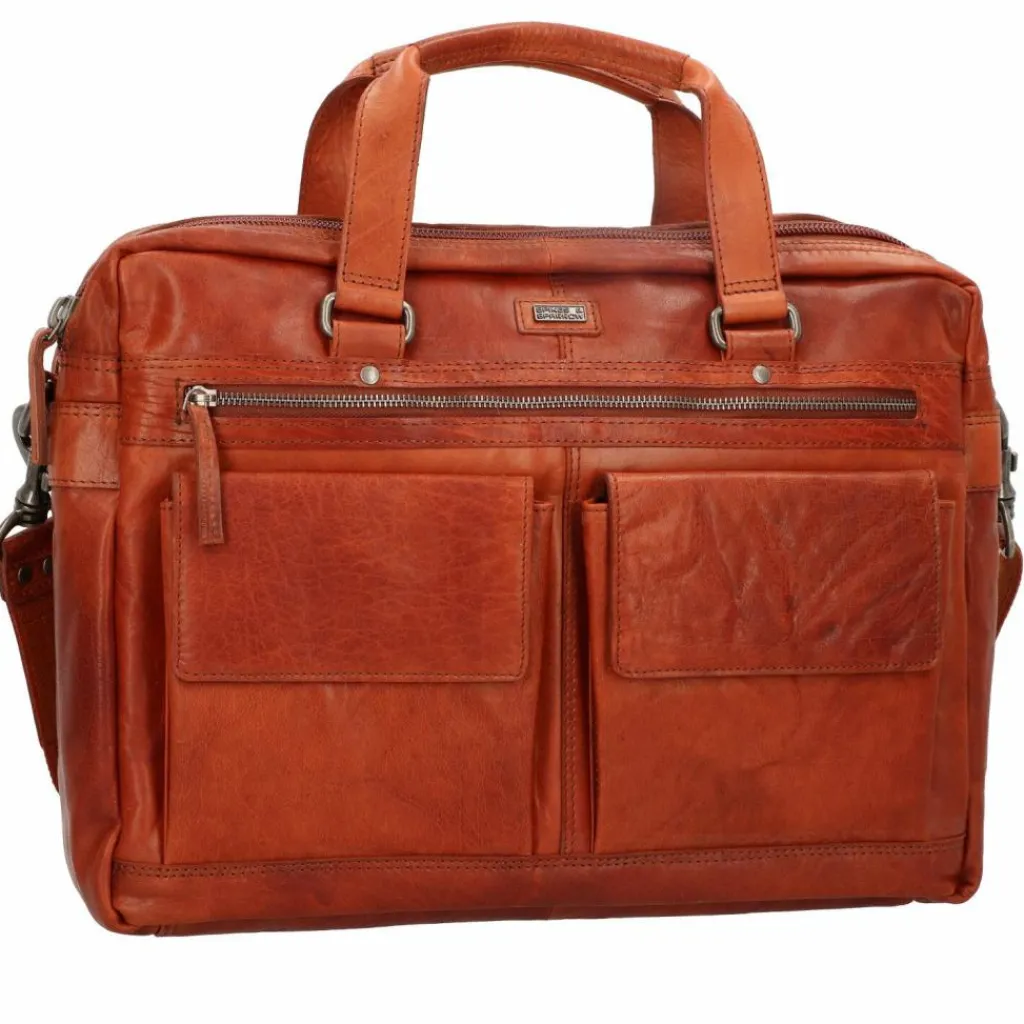 Best Spikes & Sparrow Aktentasche Leder 41 cm Laptopfach brandy