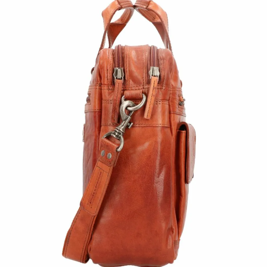 Best Spikes & Sparrow Aktentasche Leder 41 cm Laptopfach brandy