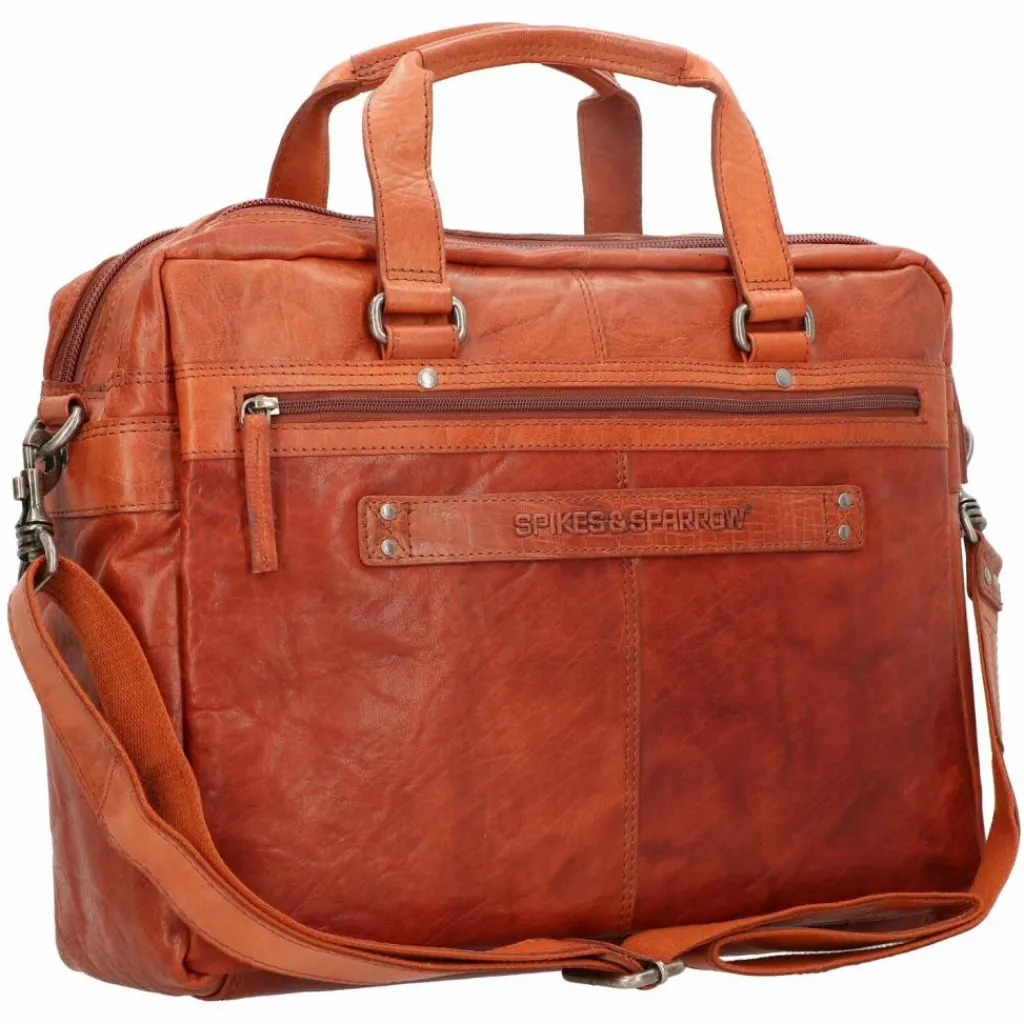 Best Spikes & Sparrow Aktentasche Leder 41 cm Laptopfach brandy