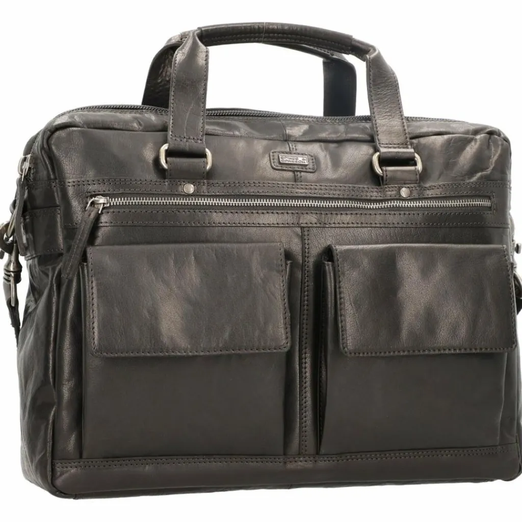 Spikes & Sparrow Laptoptaschen|Aktentaschen<Aktentasche Leder 41 cm Laptopfach black