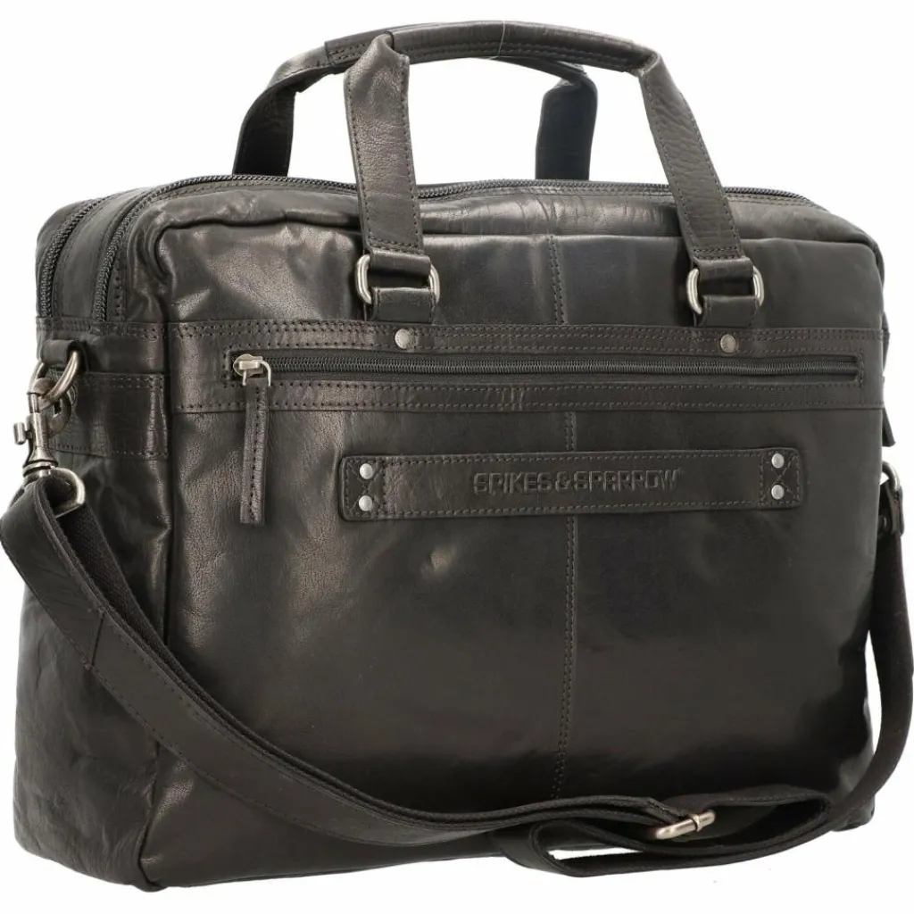 Spikes & Sparrow Laptoptaschen|Aktentaschen<Aktentasche Leder 41 cm Laptopfach black