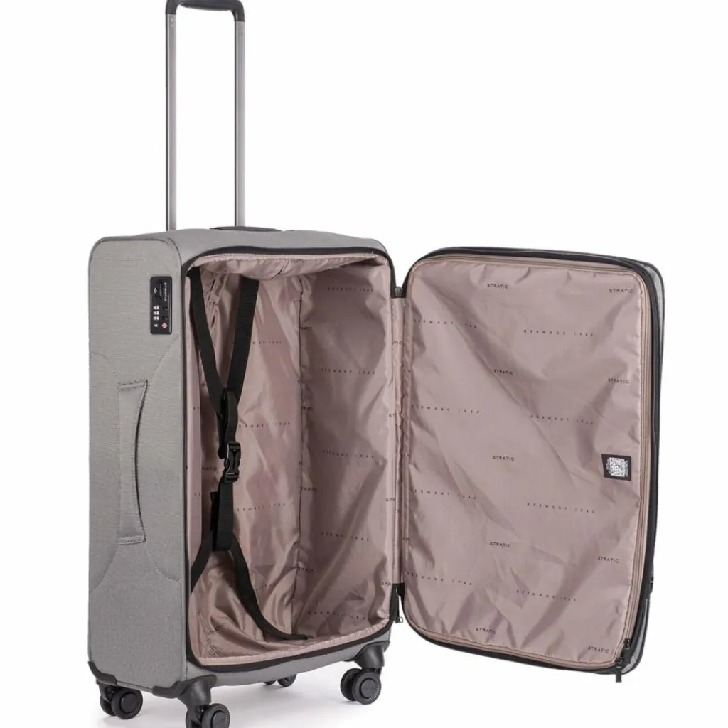 Stratic Weichgepäck|4-Rollen Koffer<Bendigo Light Plus 4-Rollen Trolley 72 cm Laptopfach silver