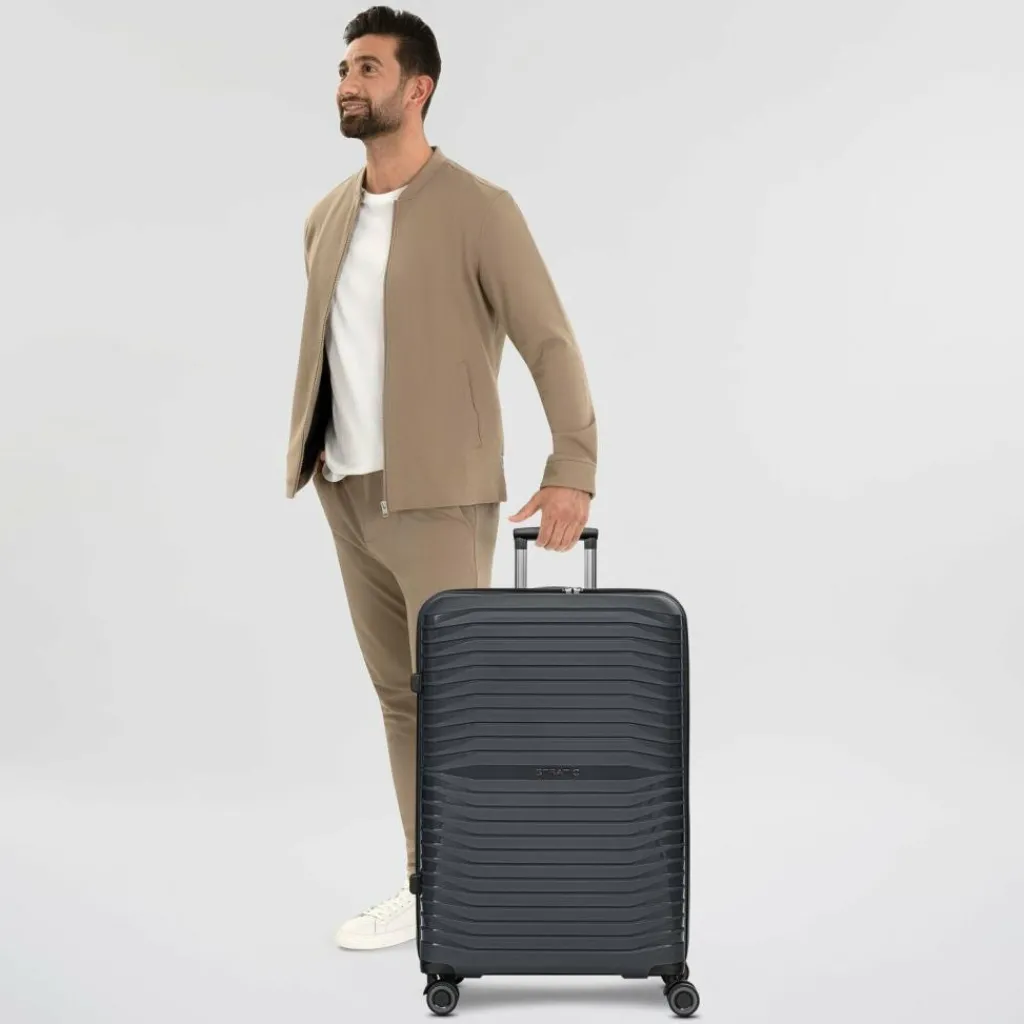 Stratic Hartgepäck|4-Rollen Koffer<Shine 4 Rollen Trolley 76 cm black