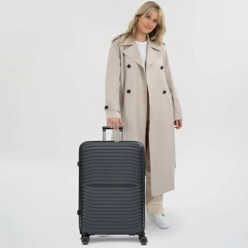 Stratic Hartgepäck|4-Rollen Koffer<Shine 4 Rollen Trolley 76 cm black