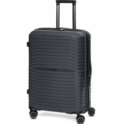Stratic Hartgepäck|4-Rollen Koffer<Shine 4 Rollen Trolley 65 cm mit Dehnfalte black