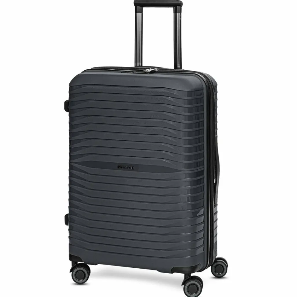 Stratic Hartgepäck|4-Rollen Koffer<Shine 4 Rollen Trolley 65 cm mit Dehnfalte black