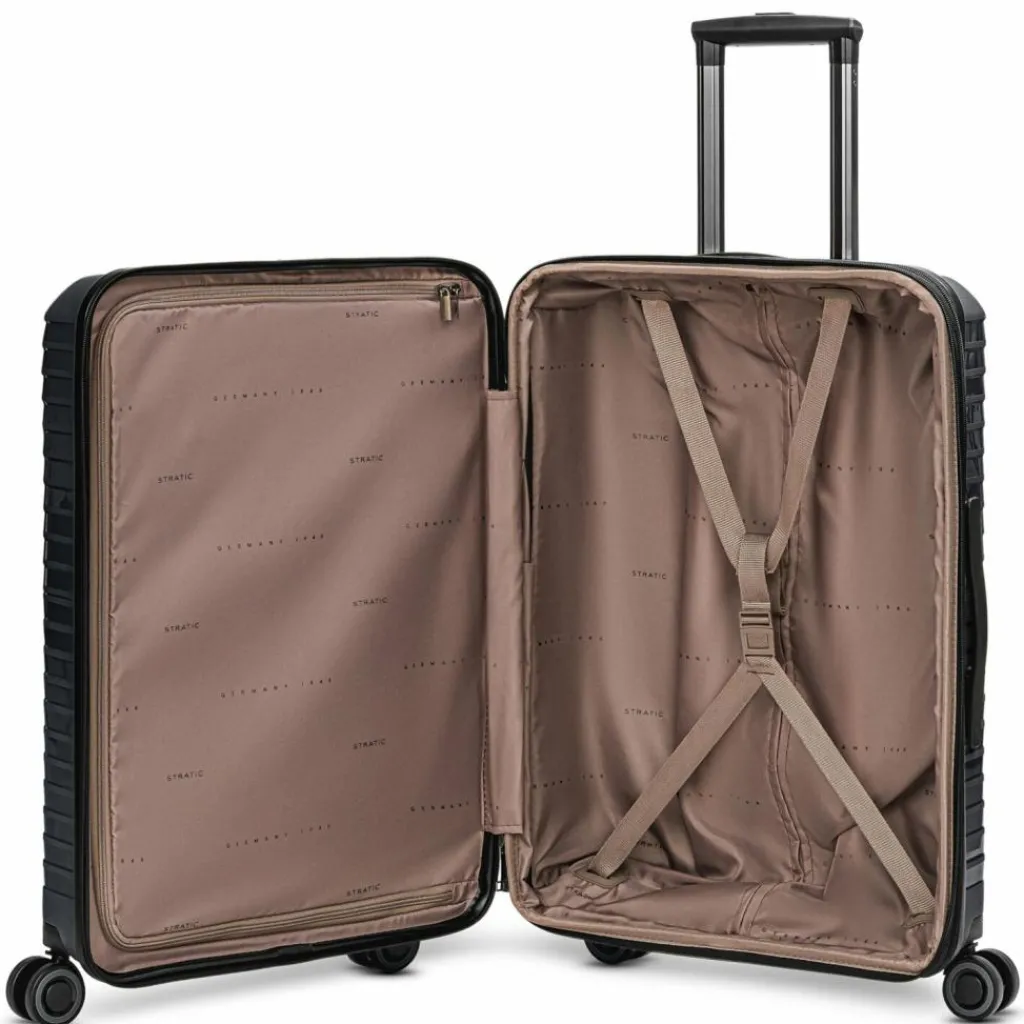 Stratic Hartgepäck|4-Rollen Koffer<Shine 4 Rollen Trolley 65 cm mit Dehnfalte black