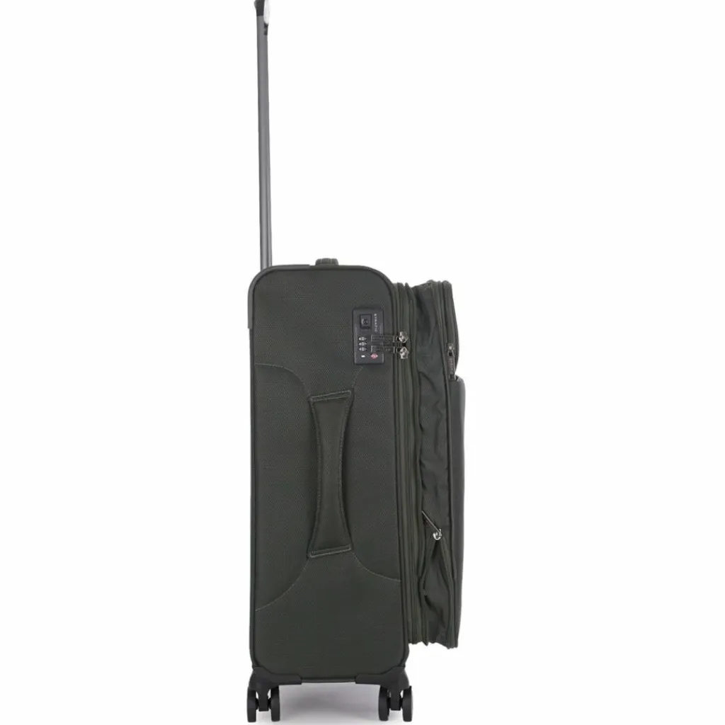 Stratic Weichgepäck|4-Rollen Koffer<Light + 4 Rollen Trolley 68 cm mit Dehnfalte dark green