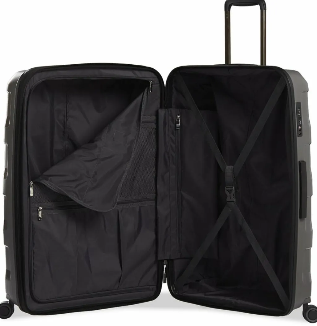 Stratic Hartgepäck|4-Rollen Koffer<Straw + 4-Rollen Trolley 75 cm dark grey