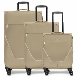 Outlet Stratic taska 4-Rollen Kofferset 3tlg. mit Dehnfalte taupe