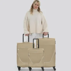 Outlet Stratic taska 4-Rollen Kofferset 3tlg. mit Dehnfalte taupe