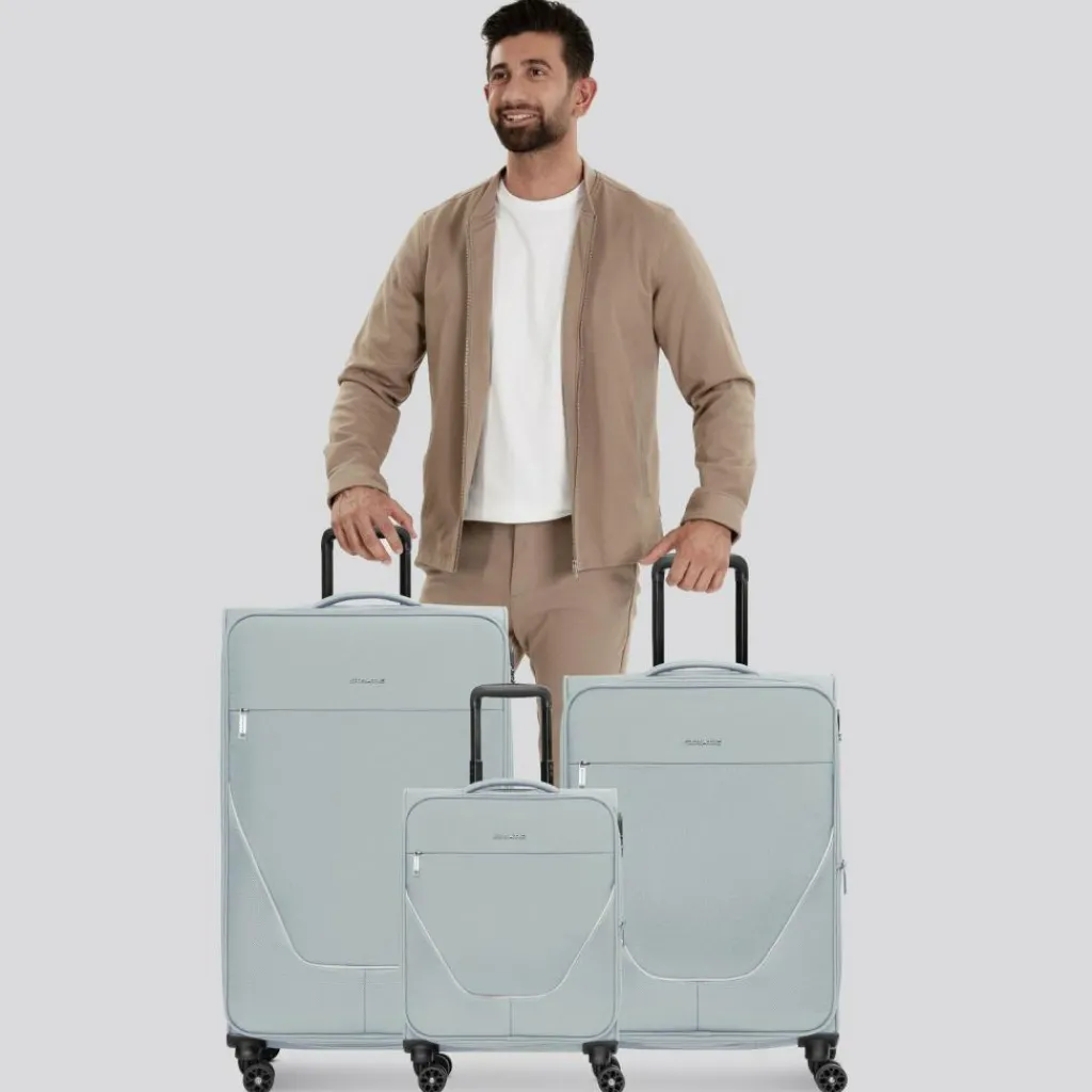 Discount Stratic taska 4-Rollen Kofferset 3tlg. mit Dehnfalte grey