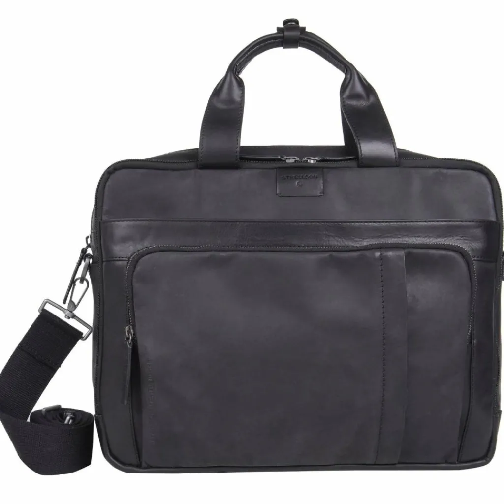 Strellson Laptoptaschen|Aktentaschen<Brick Lane Aktentasche Leder 39 cm Laptopfach black