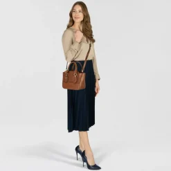 The Bridge Daphne Handtasche Leder 24 cm marrone