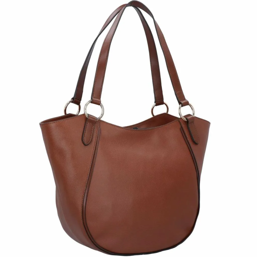 Outlet The Bridge Domitilla Shopper Tasche Leder 28 cm marrone-gold