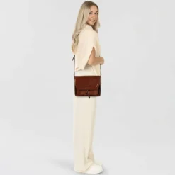 The Bridge Umhängetaschen<Elba Umhängetasche Leder 28 cm brown