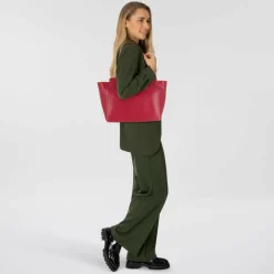 Hot The Bridge Elettra Shopper Tasche Leder 44 cm berry