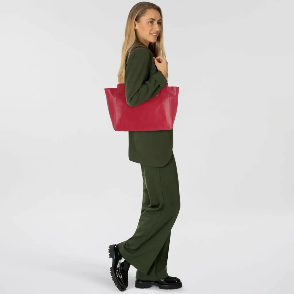 Hot The Bridge Elettra Shopper Tasche Leder 44 cm berry