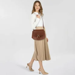 Hot The Bridge Erica Umhängetasche Leder 30 cm marrone