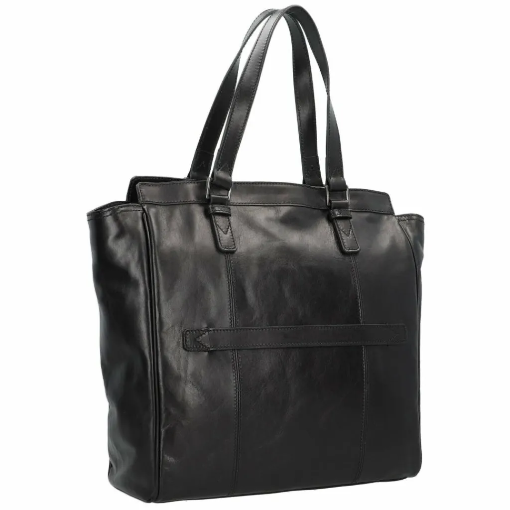 The Bridge Henkeltaschen|Schultertaschen<Fabio Schultertasche Leder 36 cm Laptopfach nero