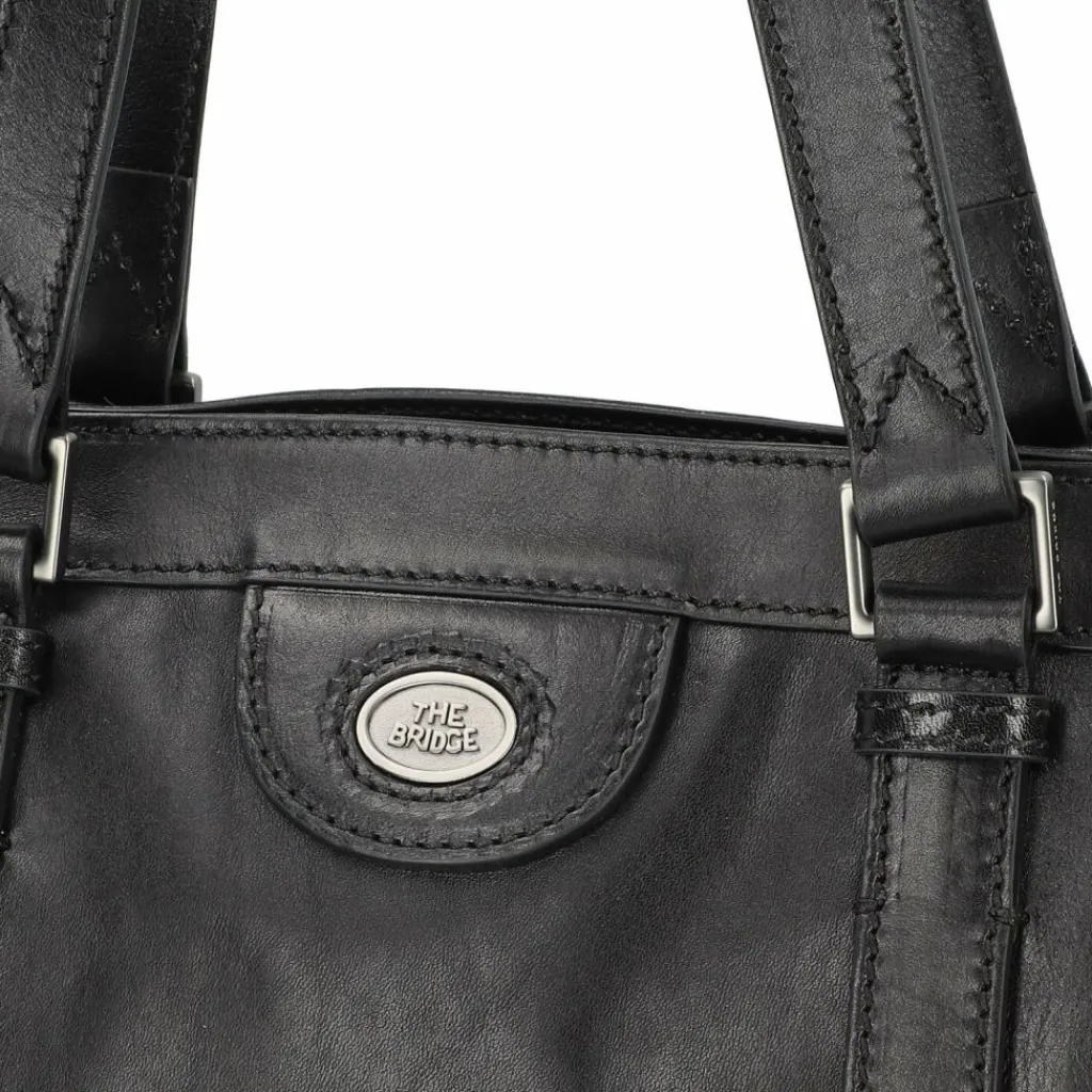 The Bridge Henkeltaschen|Schultertaschen<Fabio Schultertasche Leder 36 cm Laptopfach nero
