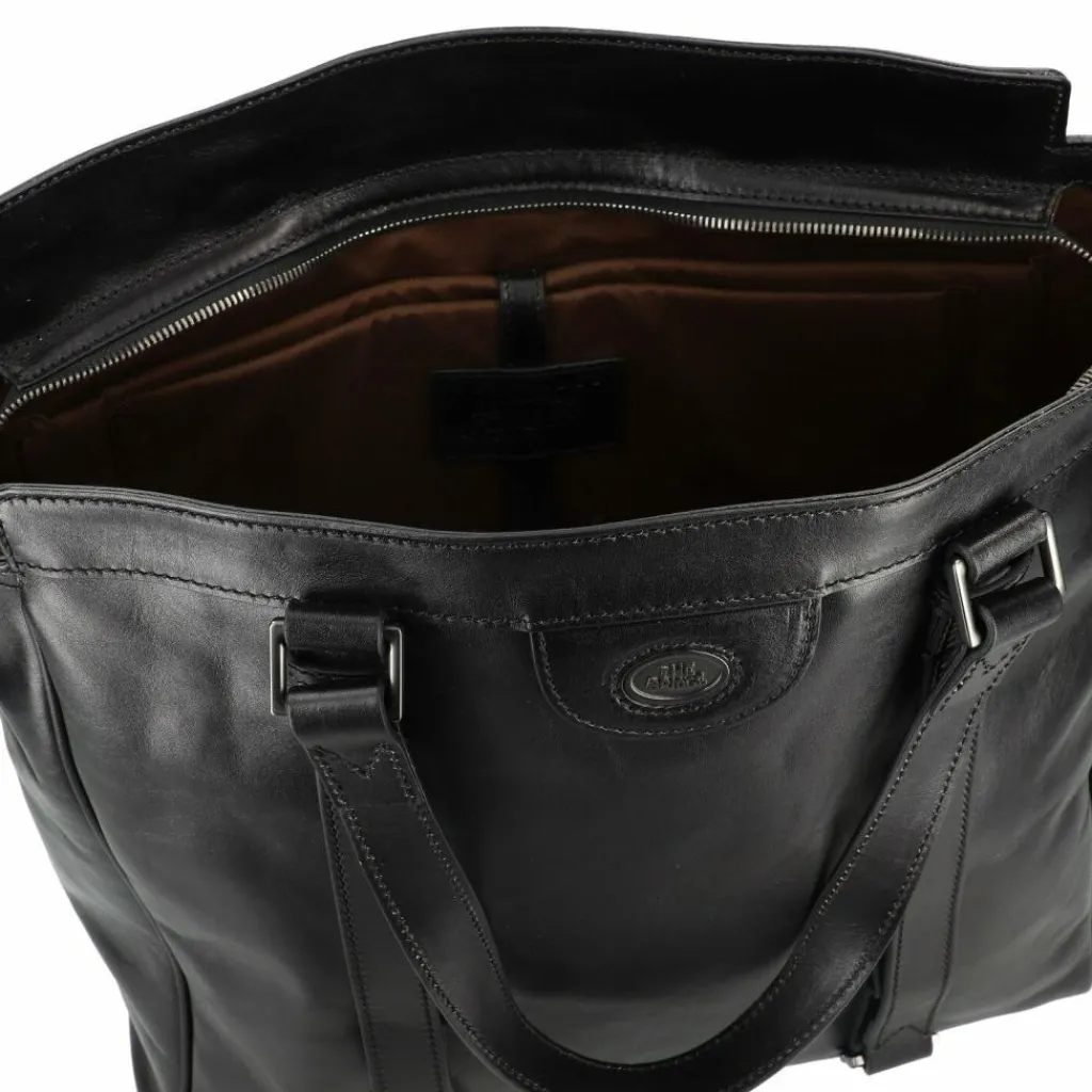 The Bridge Henkeltaschen|Schultertaschen<Fabio Schultertasche Leder 36 cm Laptopfach nero